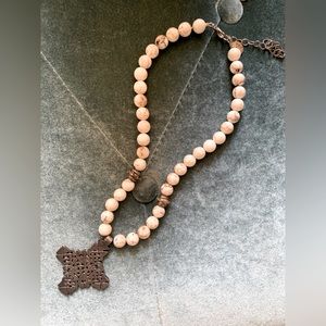 Susan Shaw beaded cross pendant
